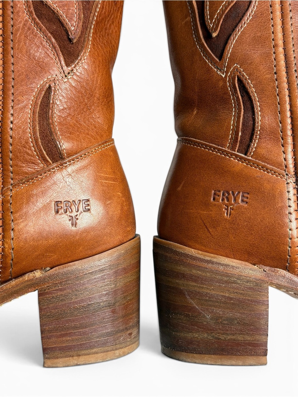 VTG Frye Sabrina Floral Inlay Campus Leather Boots 5.5 Boho Western - Picture 7 of 13